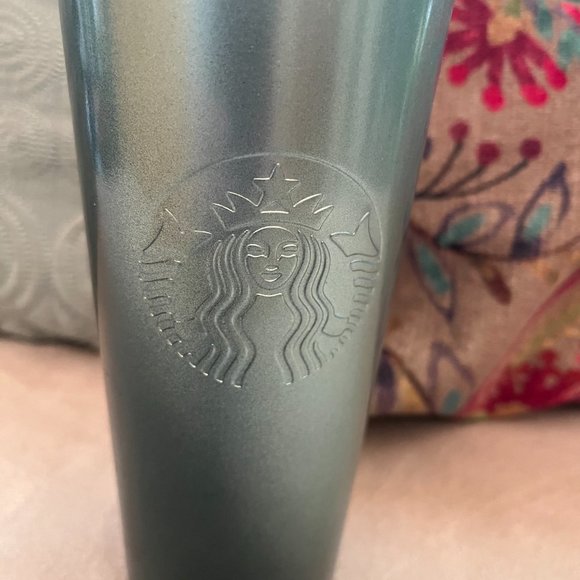 Starbucks 2022 Green Ombre Metal Cup with Lid and Straw - Picture 3 of 4